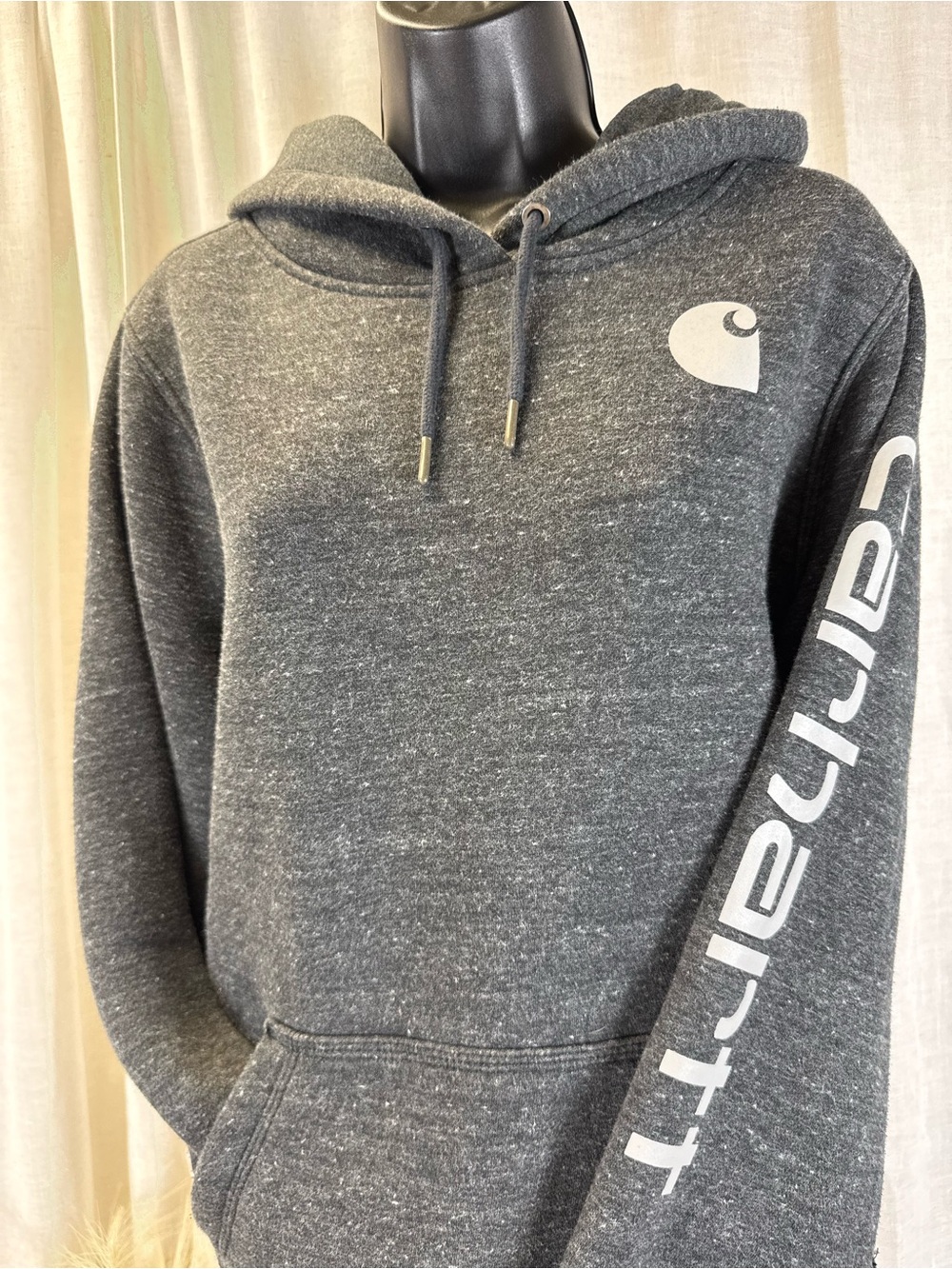 Carhartt Women's Charcoal Gray Logo Pullover Hoodie